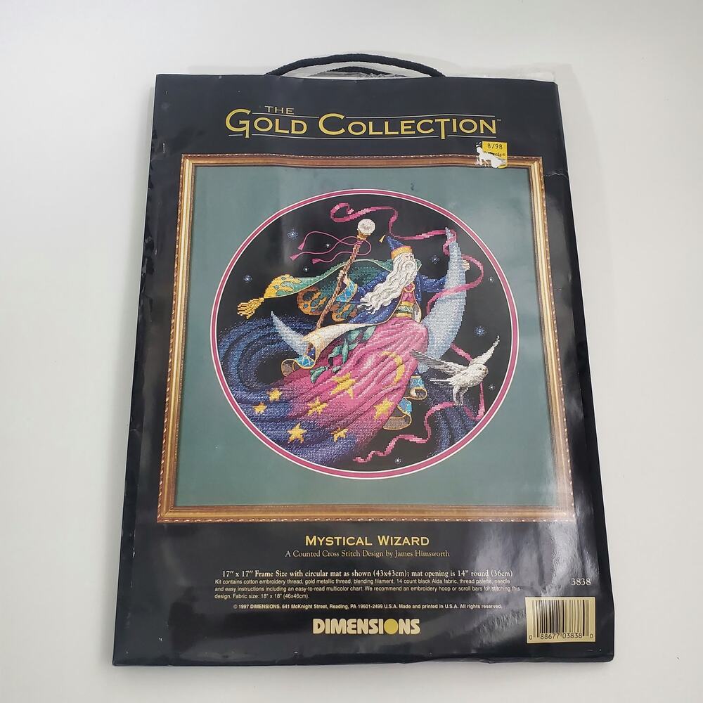 Dimensions Gold Collection Mystical Wizard Cross Stitch Kit 3838 Sealed 1997